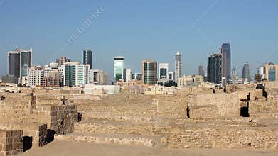 city view from Qal'at al-Bahrain fort