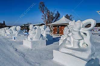 Snowman at Jingyuetan, Changchun, China