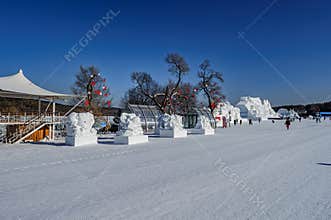 Snowman at Jingyuetan, Changchun, China