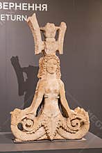 This image showcases a cultural representation similar to ancient Scythian artifacts, significant in Ukrainian and