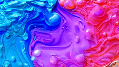 A colorful swirl of paint with blue and pink colors