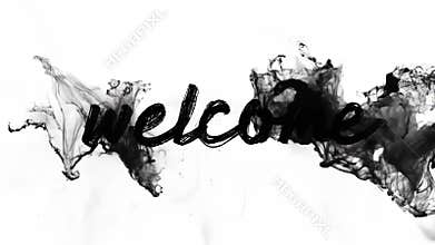Welcome is written in a cursive style on a white background