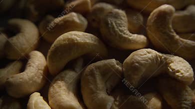 Close-up Shot of Raw Cashew Nuts in Warm Shadowed Lighting