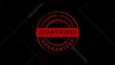 guaranteed stamp seal guarantees customer protection mark refund badge animated alpha channel transparent background 4K