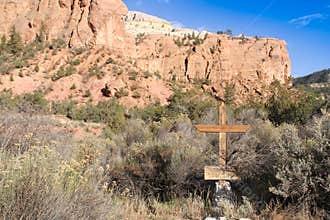 Wooden Cross in Desert