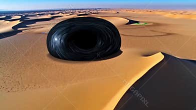 The mysterious whirlpool in the desert