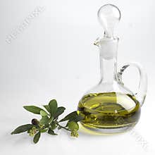 Bottle with fine olive oil