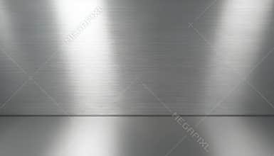 Silver metal steel plate, metallic texture background. Shiny pattern stainless material surface. Modern industrial design.