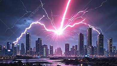 starburst high-energy beam effect builds rapidly and shoots Generative AI