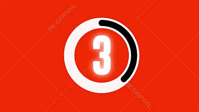 Countdown 5 to 0 Animation on Red Background – Timer Video Clip