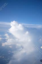 Majestic Cumulus Cloud Formation in Clear Blue Sky