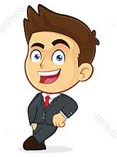 Businessman Leaning on an Empty Block
