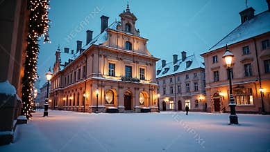 Enchanted Winter Evening in the Old Town