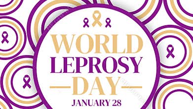 World Leprosy day wallpaper with circular shapes and typography in the center