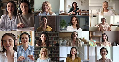 Different age, occupation and race women staring at camera