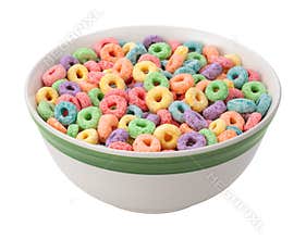 Multicolored Fruit Cereal isolated
