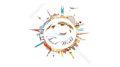 Tour landmarks world, Travel landmark around the world vacation.