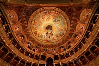 Hungarian State Opera (Magyar Allami Operahaz), a venue with ceiling frescoes