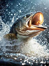 Fish Underwater with Open Mouth