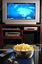 Tv and popcorn
