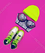 Stylish accessories glamorous lady. Set to the party: fashion sn