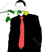 Businessman with rose