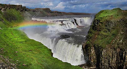 Waterfall in Iceland. Gullfoss.