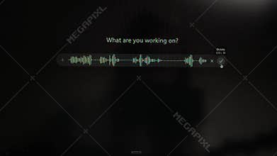 Audio waveform moves in artificial intelligence chat during voice prompt