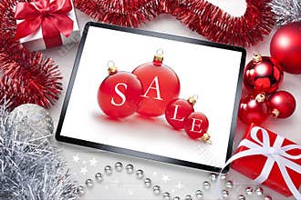 iPad Tablet Computer Sale Christmas Background