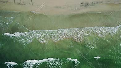Abstract wave sea beach on top view