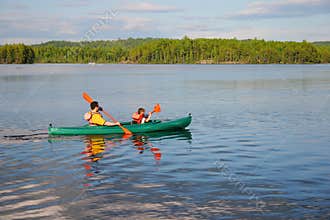 Father and Son Canoeing