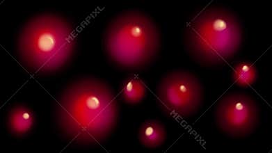 Animation of popping red pimples on a black background.