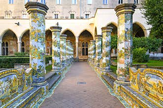 Cloister of Santa Chiara in Naples, Italy