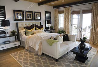 Modern luxury home bedroom.