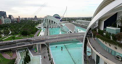 Scenic aerial view of Valencia's City of Arts and Sciences