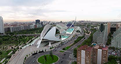 Aerial view of the City of Arts and Sciences in Valencia, Spain