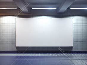 White blank billboard poster indoor