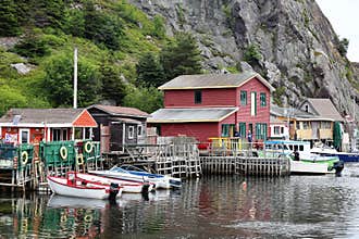 Boats in the harbour at Quidi Vidi, Newfoundland