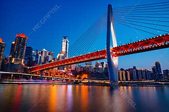 Chongqing DongShuiMen Bridge at Night