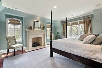 Master bedroom in luxury home