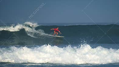 Amateur surfer in the ocean