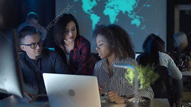 People working in modern office