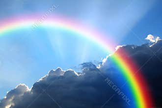 Rainbow storm cloud