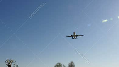 Jet plane Airbus A320 approaching landing