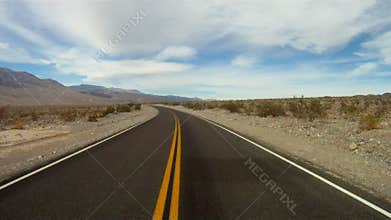 Driving through Death Valley National Park