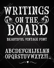 Vintage hand written vector font
