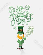 St patricks day vector with leprechaun