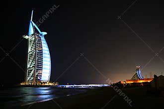 Burj Al Arab, Dubai, by night