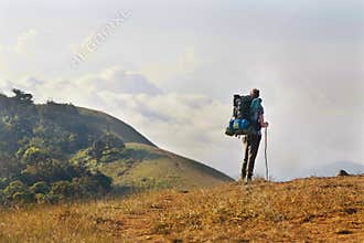 Hike trekking mountain