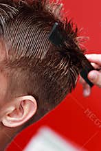 Youngman in barbershop